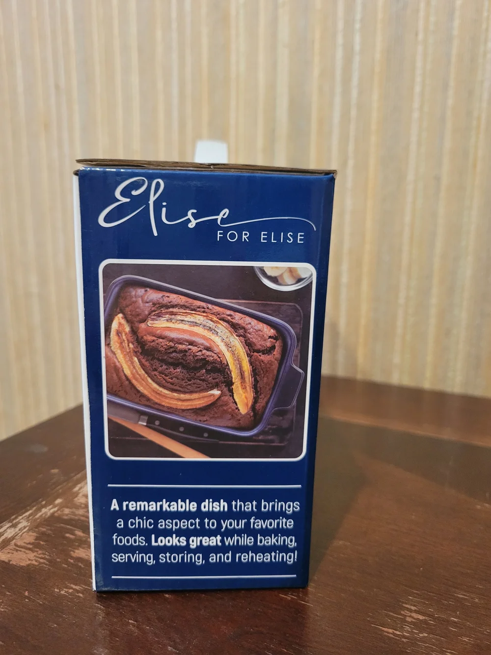 Elise Blue Stoneware Loaf Dish - Elegant Baking Casserole NWT